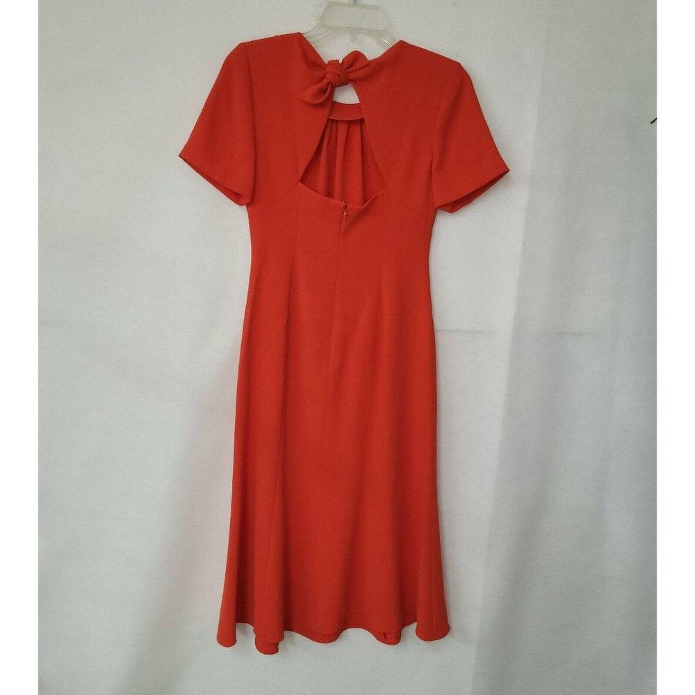 Diane Von Furstenberg Rose Scorn Dress Womens 4 Spicy Orange Cut Out Bow Back - Picture 8 of 16